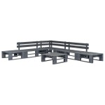vidaXL Set mobilier de grădină din paleți, 6 piese, gri, lemn vidaXL Set mobilier de grădină din paleți, 6 piese, gri, lemn