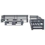 vidaXL Set mobilier de grădină din paleți, 6 piese, gri, lemn vidaXL Set mobilier de grădină din paleți, 6 piese, gri, lemn