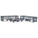 vidaXL Set mobilier de grădină din paleți, 6 piese, gri, lemn vidaXL Set mobilier de grădină din paleți, 6 piese, gri, lemn