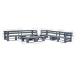 vidaXL Set mobilier de grădină din paleți, 6 piese, gri, lemn vidaXL Set mobilier de grădină din paleți, 6 piese, gri, lemn