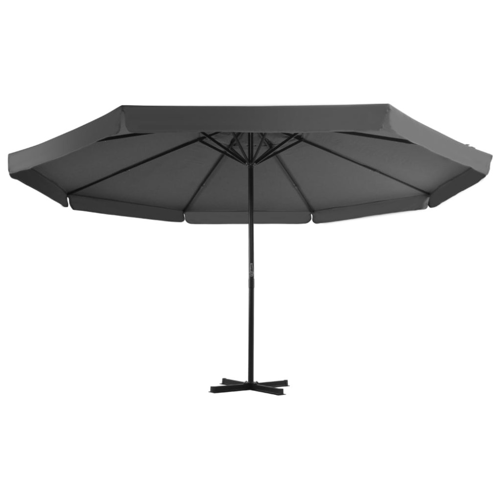 vidaXL Umbrelă de soare de grădină, bază portabilă, antracit
