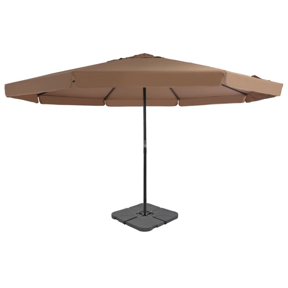 vidaXL Umbrelă de soare de grădină, bază portabilă, taupe