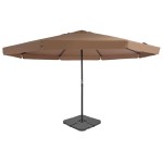 vidaXL Umbrelă de soare de grădină, bază portabilă, taupe vidaXL Umbrelă de soare de grădină, bază portabilă, taupe