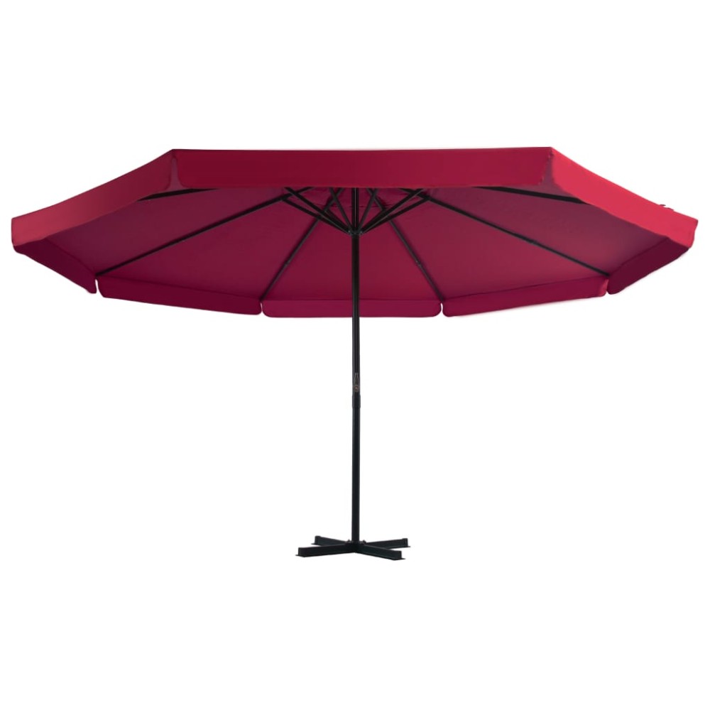 vidaXL Umbrelă de soare de grădină, bază portabilă, roșu