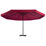 vidaXL Umbrelă de soare de grădină, bază portabilă, roșu vidaXL Umbrelă de soare de grădină, bază portabilă, roșu