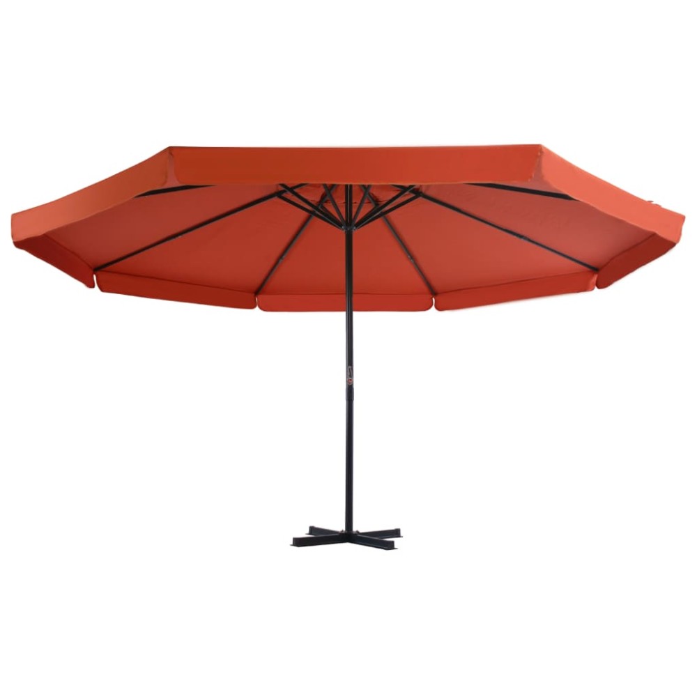 vidaXL Umbrelă de soare de grădină, bază portabilă, cărămiziu