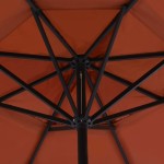 vidaXL Umbrelă de soare de grădină, bază portabilă, cărămiziu