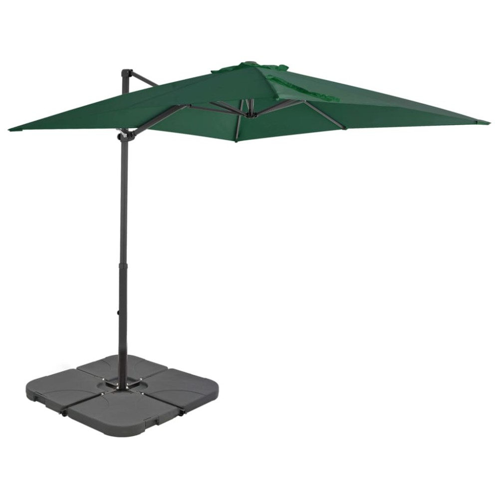 vidaXL Umbrelă de soare de grădină, bază portabilă, verde