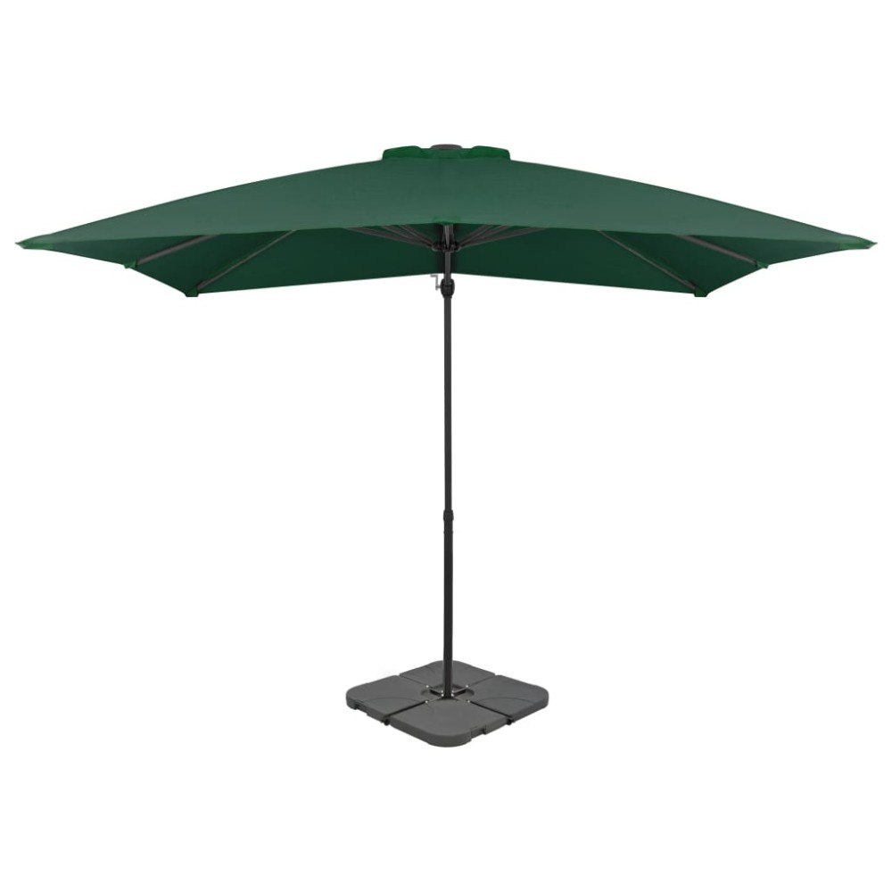 vidaXL Umbrelă de soare de grădină, bază portabilă, verde