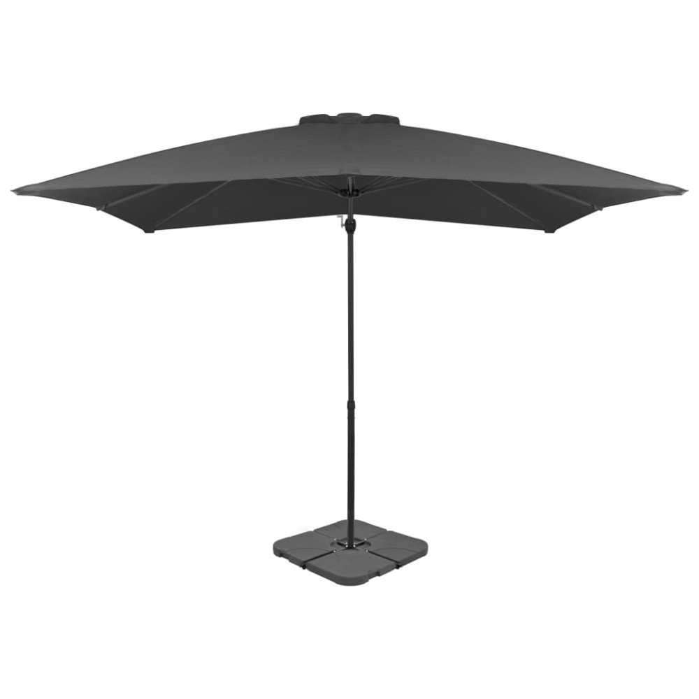 vidaXL Umbrelă de soare de grădină, bază portabilă, antracit
