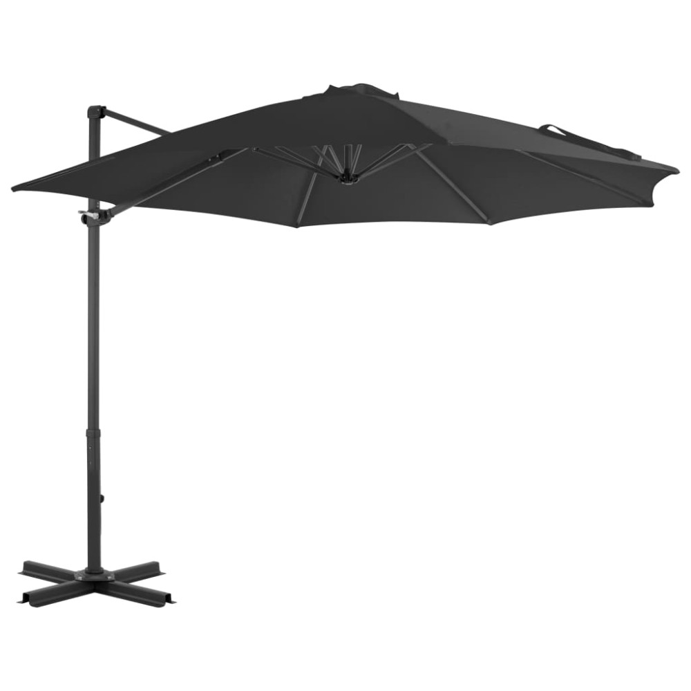vidaXL Umbrelă de soare de grădină, bază portabilă, antracit