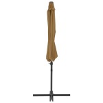 vidaXL Umbrelă de soare de grădină, bază portabilă, taupe vidaXL Umbrelă de soare de grădină, bază portabilă, taupe
