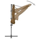 vidaXL Umbrelă de soare de grădină, bază portabilă, taupe vidaXL Umbrelă de soare de grădină, bază portabilă, taupe