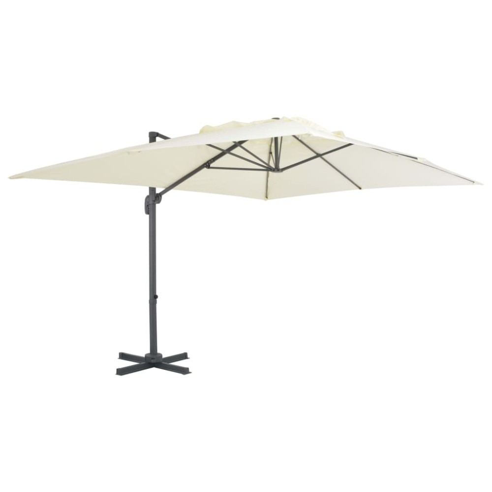 vidaXL Umbrelă de soare de grădină, bază portabilă, nisipiu