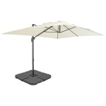 vidaXL Umbrelă de soare de grădină, bază portabilă, nisipiu vidaXL Umbrelă de soare de grădină, bază portabilă, nisipiu