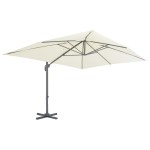 vidaXL Umbrelă de soare de grădină, bază portabilă, nisipiu vidaXL Umbrelă de soare de grădină, bază portabilă, nisipiu