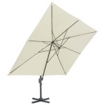 vidaXL Umbrelă de soare de grădină, bază portabilă, nisipiu vidaXL Umbrelă de soare de grădină, bază portabilă, nisipiu