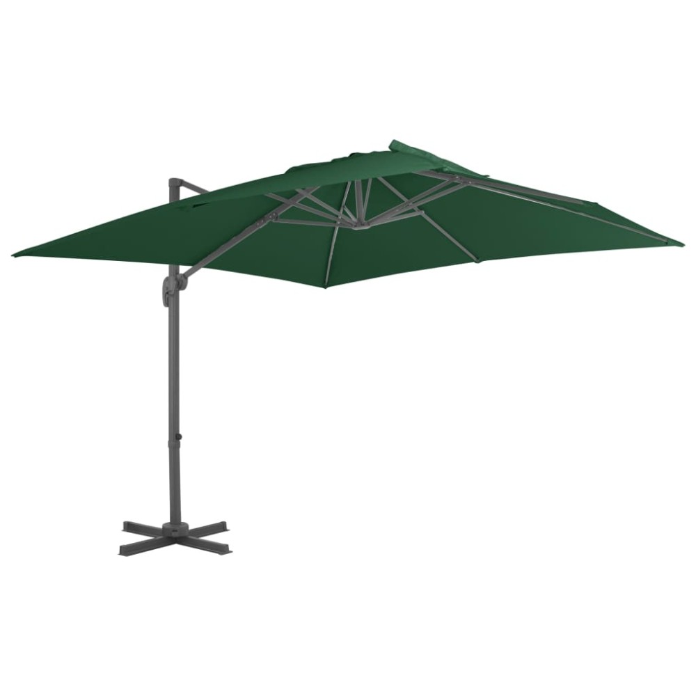 vidaXL Umbrelă de soare de grădină, bază portabilă, verde