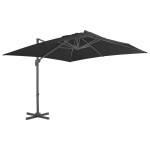 vidaXL Umbrelă de soare de grădină, bază portabilă, antracit