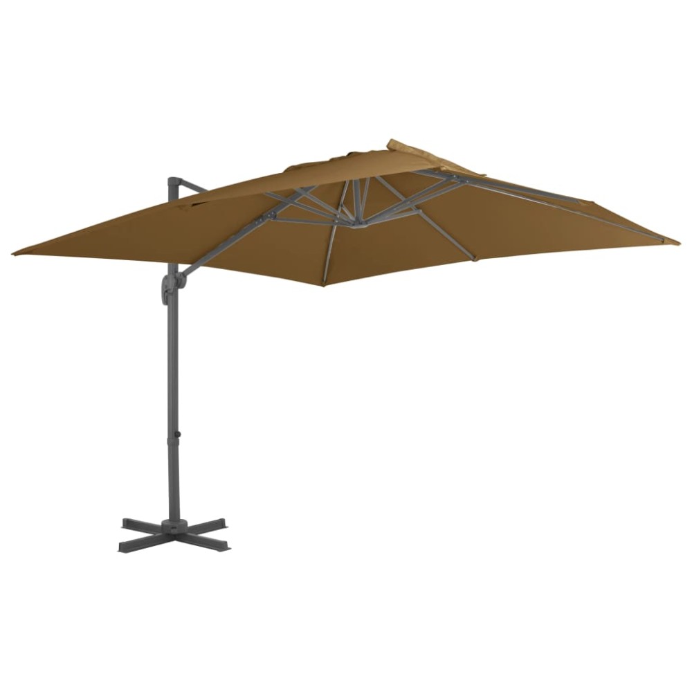 vidaXL Umbrelă de soare de grădină, bază portabilă, taupe