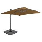 vidaXL Umbrelă de soare de grădină, bază portabilă, taupe vidaXL Umbrelă de soare de grădină, bază portabilă, taupe