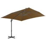 vidaXL Umbrelă de soare de grădină, bază portabilă, taupe vidaXL Umbrelă de soare de grădină, bază portabilă, taupe