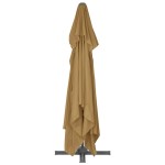 vidaXL Umbrelă de soare de grădină, bază portabilă, taupe