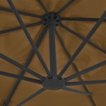 vidaXL Umbrelă de soare de grădină, bază portabilă, taupe