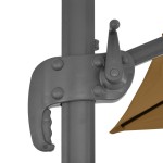 vidaXL Umbrelă de soare de grădină, bază portabilă, taupe