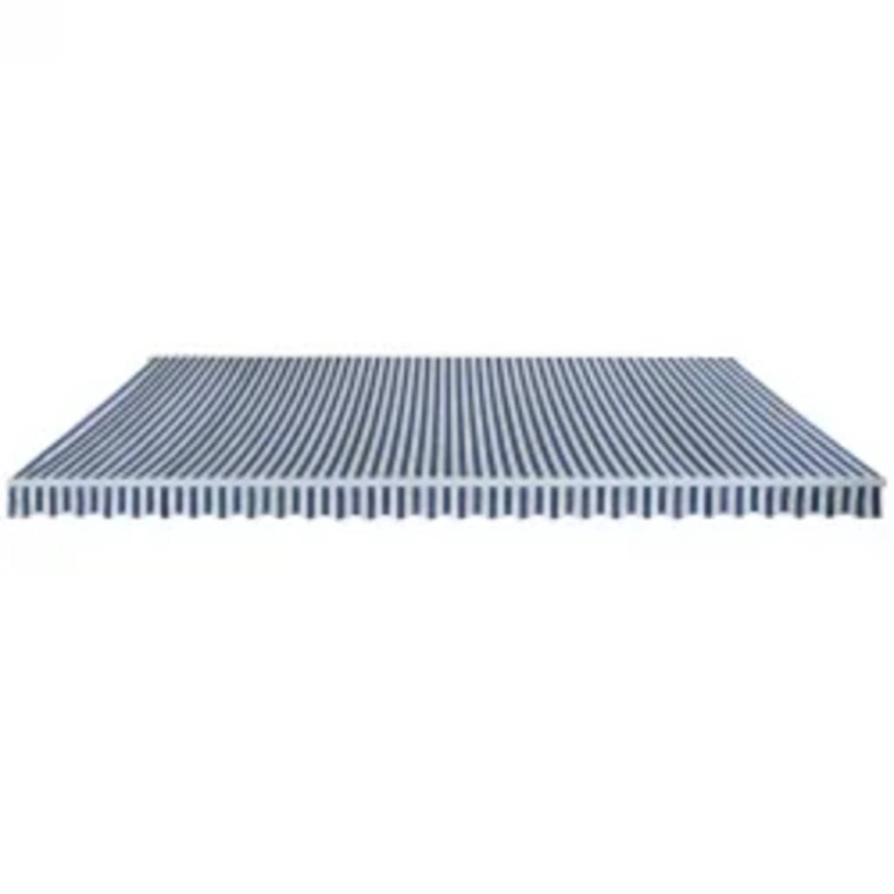 vidaXL Copertină pliabilă acționată manual, albastru/alb, 600 cm