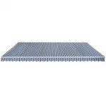vidaXL Copertină pliabilă acționată manual, albastru/alb, 600 cm