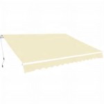 vidaXL Copertină pliabilă acționată manual, crem, 600 cm vidaXL Copertină pliabilă acționată manual, crem, 600 cm