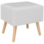 vidaXL Noptiere, 2 buc., alb, 40 x 35 x 40 cm, piele ecologică