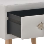 vidaXL Noptiere, 2 buc., alb, 40 x 35 x 40 cm, piele ecologică