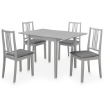 vidaXL Set mobilier de bucătărie, 5 piese, gri, MDF