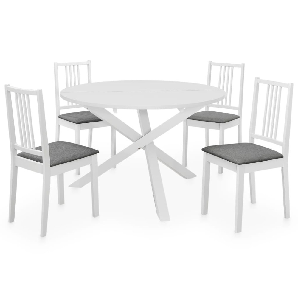 vidaXL Set mobilier de bucătărie, 5 piese, alb, MDF