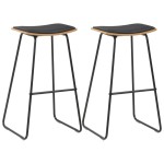 vidaXL Set mobilier de bar, 3 piese, negru, oțel