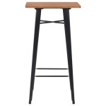 vidaXL Set mobilier de bar, 3 piese, maro și negru, oțel vidaXL Set mobilier de bar, 3 piese, maro și negru, oțel