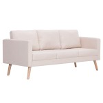 vidaXL Set de canapele, 2 piese, crem, material textil vidaXL Set de canapele, 2 piese, crem, material textil