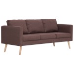 vidaXL Set de canapele, 2 piese, maro, material textil vidaXL Set de canapele, 2 piese, maro, material textil