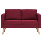 vidaXL Set de canapele, 2 piese, bordo, material textil vidaXL Set de canapele, 2 piese, bordo, material textil