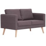 vidaXL Set de canapele, 2 piese, gri taupe, material textil vidaXL Set de canapele, 2 piese, gri taupe, material textil