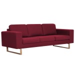 vidaXL Set de canapele, 2 piese, bordo, material textil vidaXL Set de canapele, 2 piese, bordo, material textil