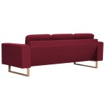 vidaXL Set de canapele, 2 piese, bordo, material textil vidaXL Set de canapele, 2 piese, bordo, material textil