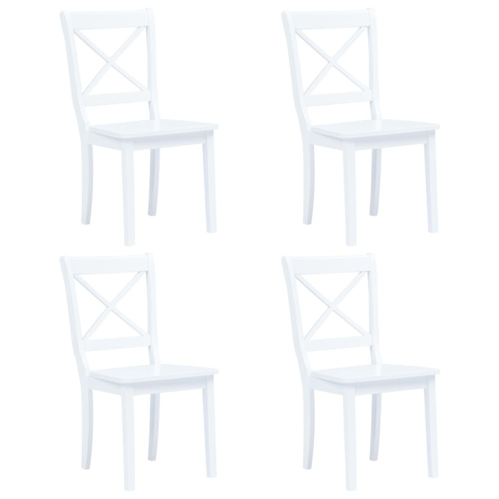 vidaXL Set mobilier bucătărie, 5 piese, alb, lemn masiv de hevea