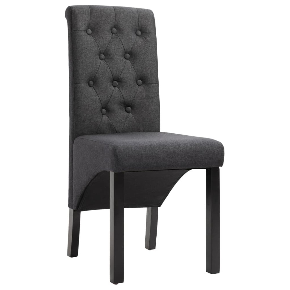 vidaXL Scaune de bucătărie pivotante, 4 buc., gri închis, textil