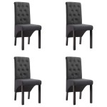 vidaXL Scaune de bucătărie pivotante, 4 buc., gri închis, textil vidaXL Scaune de bucătărie pivotante, 4 buc., gri închis, textil