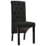 vidaXL Scaune de bucătărie, 4 buc., negru, material textil vidaXL Scaune de bucătărie, 4 buc., negru, material textil