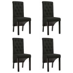 vidaXL Scaune de bucătărie, 4 buc., negru, material textil vidaXL Scaune de bucătărie, 4 buc., negru, material textil