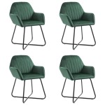 vidaXL Scaune de bucătărie, 4 buc., verde, catifea vidaXL Scaune de bucătărie, 4 buc., verde, catifea